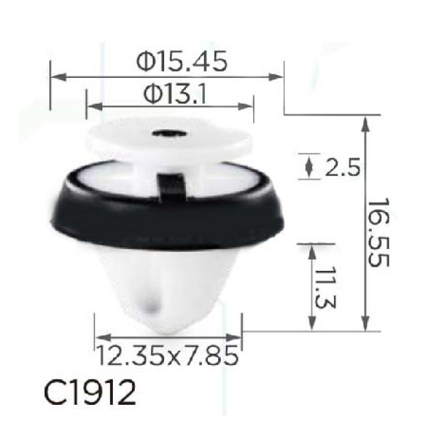 Кліпса кріплення карти дверей VW AUDI SEAT SKODA (5J0867276 15557) (C1912)