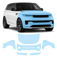 Антигравійна захисна бронеплівка за лекалами для Land Rover Range Rover Sport L461 2022- передня частина авто (капот бампер крила))