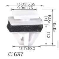 Клипса крепления молдинга капота HYUNDAI KIA (863603L000 86360-3L000 15214) C1637