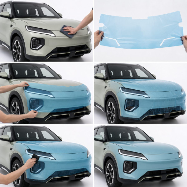 Антигравийная защитная бронепленка по лекалам для BYD Yuan Up (Atto 2) I 2024- зоны дверей и стойки окон