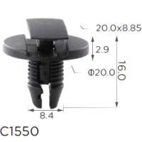 Кліпса кріплення молдингу CITROEN RENAULT PEUGEOT (856553 1609267280 7703072416 11495) C1550