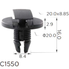 Клипса крепления молдинга CITROEN RENAULT PEUGEOT (856553 1609267280 7703072416 11495) C1550