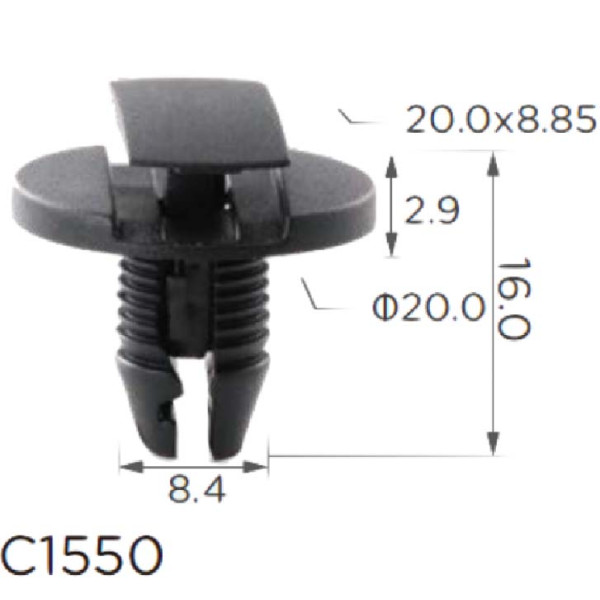 Клипса крепления молдинга CITROEN RENAULT PEUGEOT (856553 1609267280 7703072416 11495) C1550
