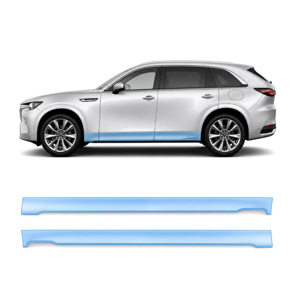 Антигравийная защитная бронепленка по лекалам для Mazda CX-90 2023- нижняя зона кузова пороги