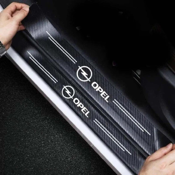 Захисна плівка накладка на пороги для Opel Чорний Карбон 4 шт