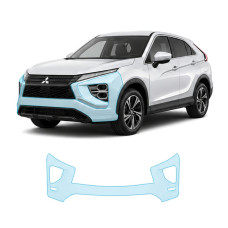 Антигравийная защитная бронепленка по лекалам для Mitsubishi Eclipse Cross I facelift 2021-2024 - передний бампер