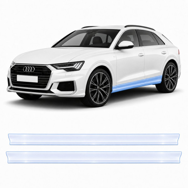 Антигравійна захисна бронеплівка за лекалами для Audi Q8 4M facelift 2024- нижня зона кузова