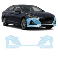 Антигравийная защитная бронепленка по лекалам для Hyundai Sonata LF facelift 2017-2019 - передний бампер