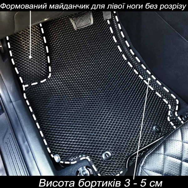 3D EVA Килимки в салон передні для BMW 3 (F30 / F31) 2011-2019 З підп'ятником Чорні 2 шт