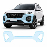Антигравийная защитная бронепленка по лекалам для Chery Tiggo 2 Pro I 2022- передний бампер
