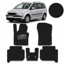 Килимки в салон EVA для Volkswagen Touran I / II 2003-2015 (Металевий підп'ятник) Чорні 5 шт