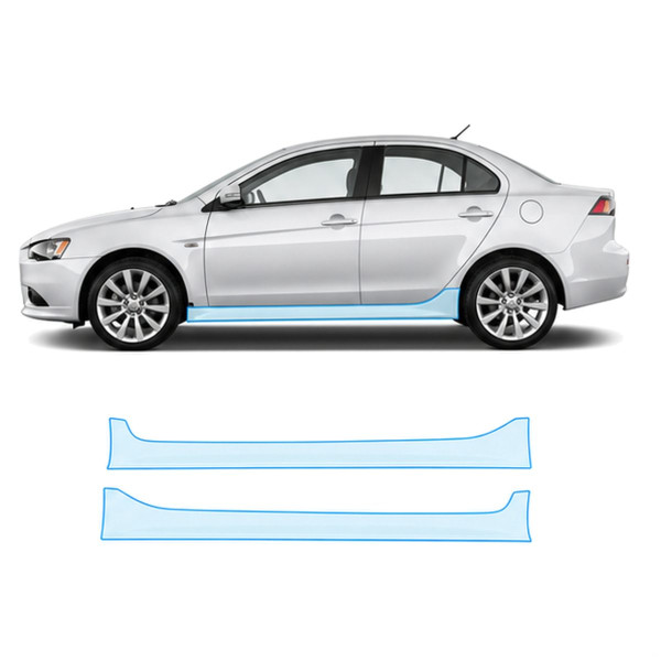 Антигравійна захисна бронеплівка за лекалами для Mitsubishi Lancer X facelift 2011-2017 - нижня зона кузова пороги