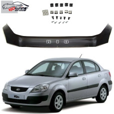 Дефлектор капоту мухобійка для Kia Rio III 2005-2010 Євро Кріплення (Vip Tuning) KA03