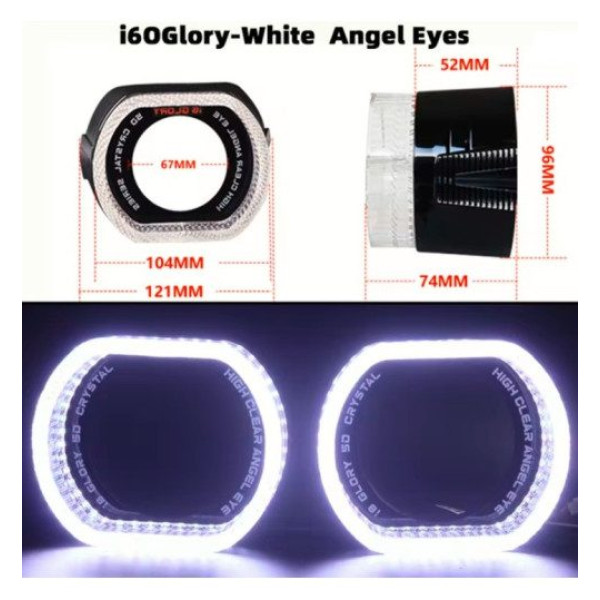 LED Маска Ангельські очі 2.5" D64 12V 6000K BMW Білий Світло R6-O 2 шт