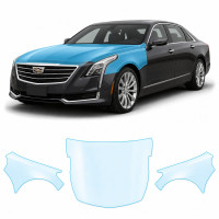 Антигравийная защитная бронепленка по лекалам для Cadillac CT6 I 2016-2018 - капот и передние крылья
