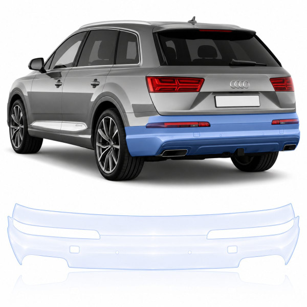 Антигравийная защитная бронепленка по лекалам для Audi Q7 4M 2015-2019 - задний бампер