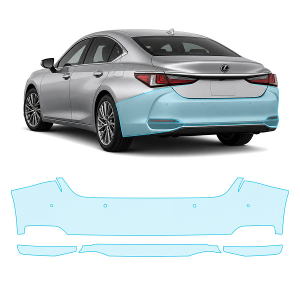 Антигравийная защитная бронепленка по лекалам для Lexus ES XV70 2018- задний бампер