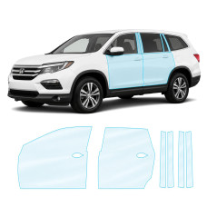 Антигравийная защитная бронепленка по лекалам для Honda Pilot III 2016-2018 - зоны дверей и стойки окон