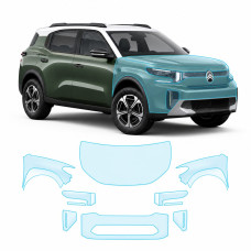 Антигравійна захисна бронеплівка за лекалами для Citroen C3 Aircross II 2024- передня частина авто (капот бампер крила))