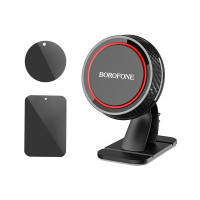 Автодержатель для телефона магнитный BOROFONE BH13 Journey на скотче черный