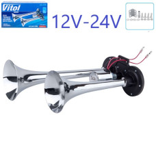 Автомобільний повітряний пневма Vitol CIKADA 2-дудки, метал 12V 24V (CA-2238)