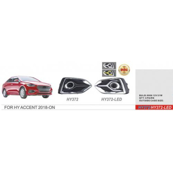 Протитуманні фари для Hyundai Accent 2018- HB4 (9006) 12V 51W з проводкою Комплект (HY-372W)