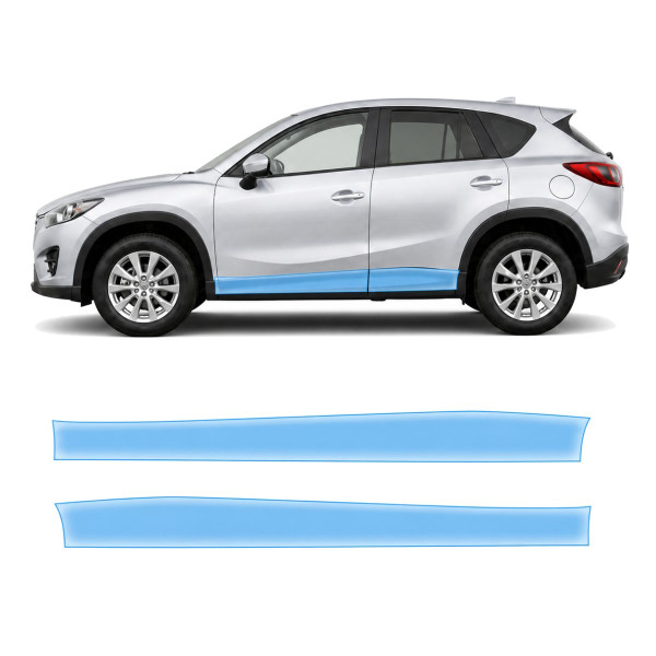 Антигравійна захисна бронеплівка за лекалами для Mazda CX-5 KE facelift 2015-2017 - нижня зона кузова пороги