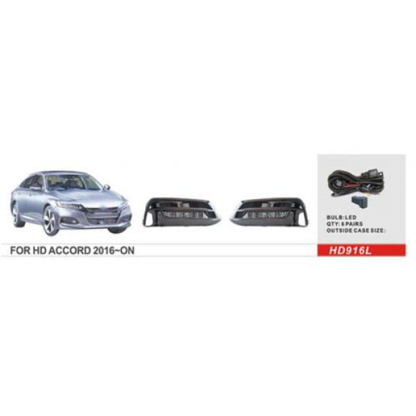 LED Протитуманні фари для Honda Accord 2017-12V 7W з проводкою Комплект (HD-916L)