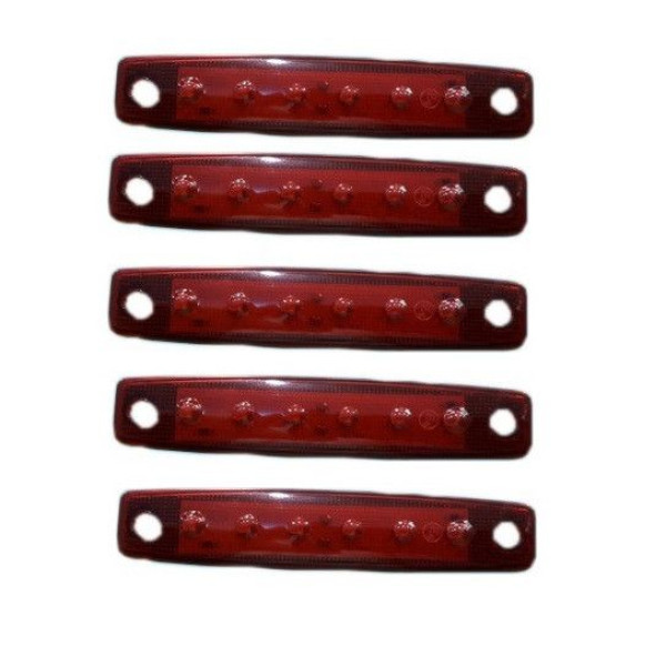 Габарит LED прямоугольный 100х10 мм / 12/24V / 6 диодов / Красный 1 шт MRT (104 K 022)