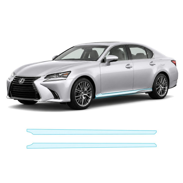 Антигравийная защитная бронепленка по лекалам для Lexus GS L10 facelift 2015-2020 - нижняя зона кузова пороги