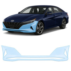 Антигравийная защитная бронепленка по лекалам для Hyundai Elantra CN7 2020-2023 - передний бампер