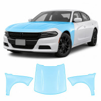 Антигравийная защитная бронепленка по лекалам для Dodge Charger LD facelift 2015-2023 - капот и передние крылья