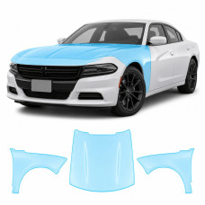 Антигравійна захисна бронеплівка за лекалами для Dodge Charger LD facelift 2015-2023 - капот і передні крила