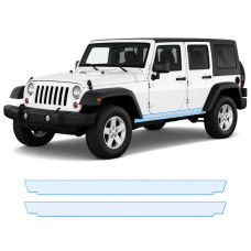 Антигравийная защитная бронепленка по лекалам для Jeep Wrangler JK 2007-2018 - нижняя зона кузова пороги