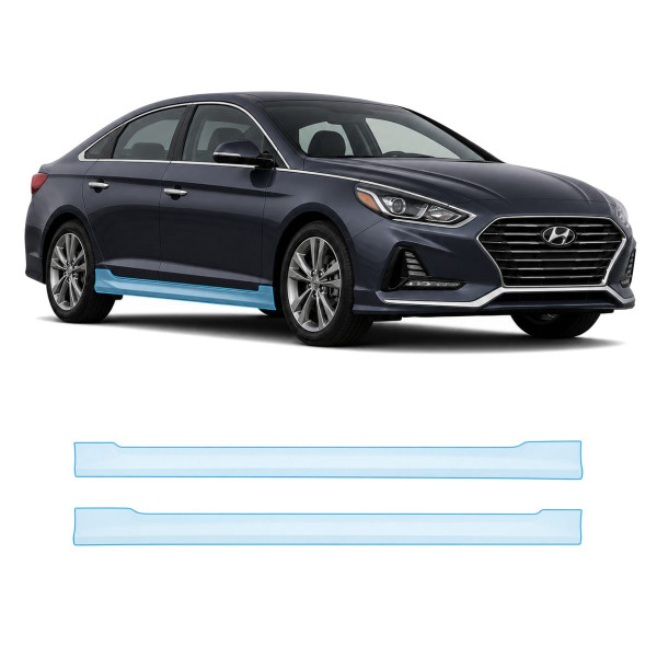 Антигравійна захисна бронеплівка за лекалами для Hyundai Sonata LF facelift 2017-2019 - нижня зона кузова пороги