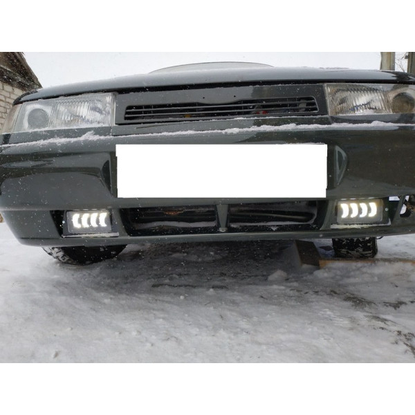 Противотуманные фары LED фары ВАЗ 2110 174x84x46мм / 40W / Линзованные с регулировкой / Белый и Желтый свет