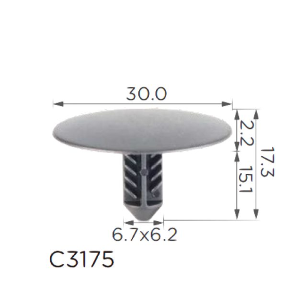 Кліпса кріплення ошивки теплошумоізоляція капота Chevrolet, Opel (11571159, 10595) (C3175)