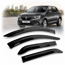 Дефлектори вікон вітровики Renault Logan седан 2013-2020 Скотч 3M Voron Glass