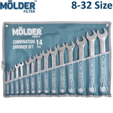 Набір ключів комбінованих ріжково накидних MOLDER 8-32 мм 14 шт Оригінал (MT58114)