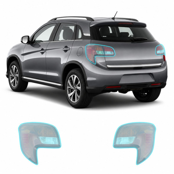Антигравийная защитная бронепленка по лекалам для Citroen C4 Aircross I 2012-2017 - задние фонари стопы