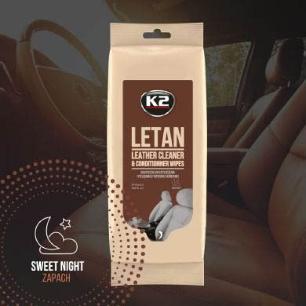 Салфетки влажные для очистки кожаной обивки K2 Letan Wipes 20х18 см (K210) 24 шт