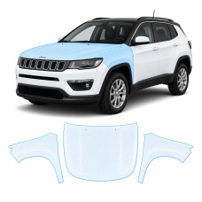 Антигравійна захисна бронеплівка за лекалами для Jeep Compass MP 2017-2020 - капот і передні крила