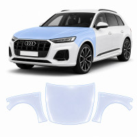 Антигравийная защитная бронепленка по лекалам для Audi Q7 4M second facelift 2024- капот и передние крылья