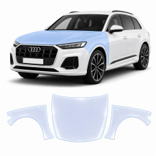 Антигравийная защитная бронепленка по лекалам для Audi Q7 4M second facelift 2024- капот и передние крылья