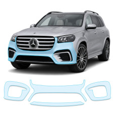 Антигравійна захисна бронеплівка за лекалами для Mercedes-Benz GLS X167 facelift 2023- передній бампер