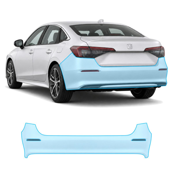 Антигравійна захисна бронеплівка за лекалами для Honda Civic XI 2021- задній бампер