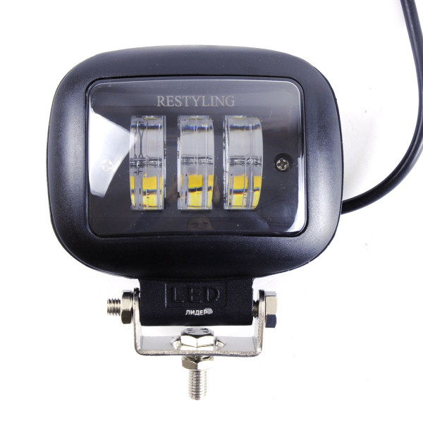 Світлодіодна додаткова LED фара 45W (15W*3) 10-30V 120x100x60 mm (Близький-жовтий Далеко-білий)