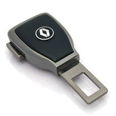 Заглушка переходник ремня безопасности с логотипом Renault Темный хром 1 шт