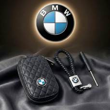 Автонабор №15 для BMW Брелок и чехол для автоключей с логотипом Ромб Черный