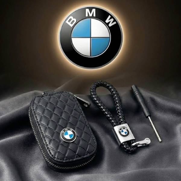 Автонабір №15 для BMW Брелок та чохол для автоключів з логотипом Ромб Чорний